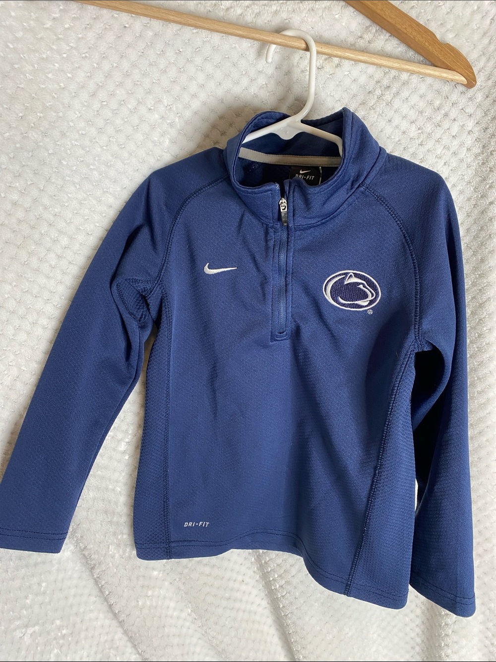Nike Kids Navy Penn State Dri-FIT Half-Zip Athletic Pullover Shirt
